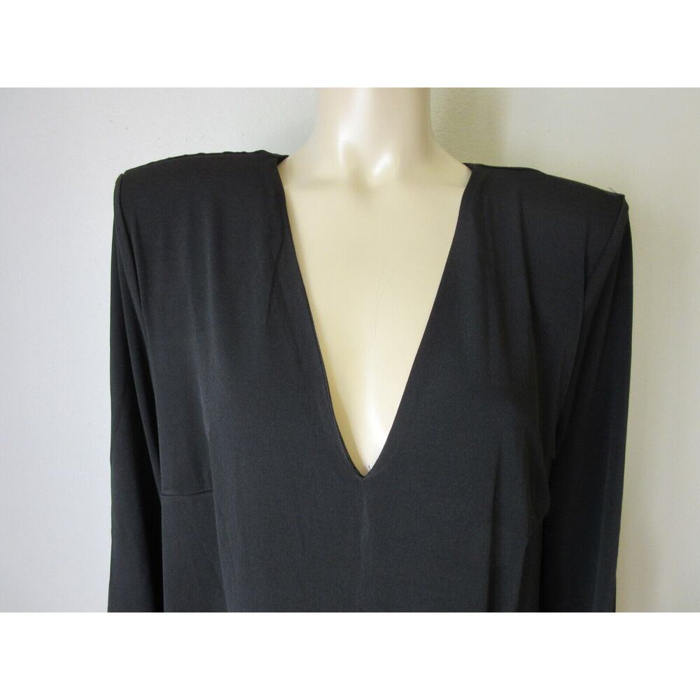 ELOQUII Black Women's V-Neck Long Sleeves 18 Dinner Evening Knee Length Dress - Picture 2 of 6